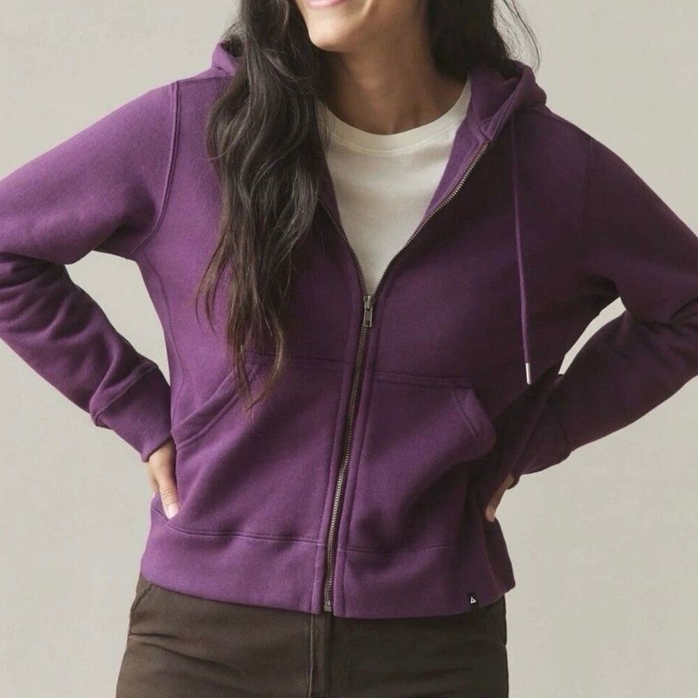 American Giant Classic Full Zip Cotton Hoodie Sweatshirt Women's Large Purple